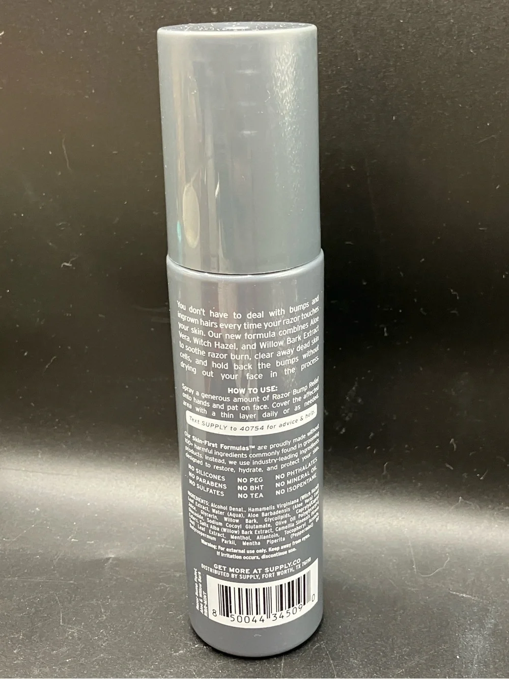 Supply Live Free Aloe & Willow Bark Razor Bump Relief 3.4 fl oz Made in USA